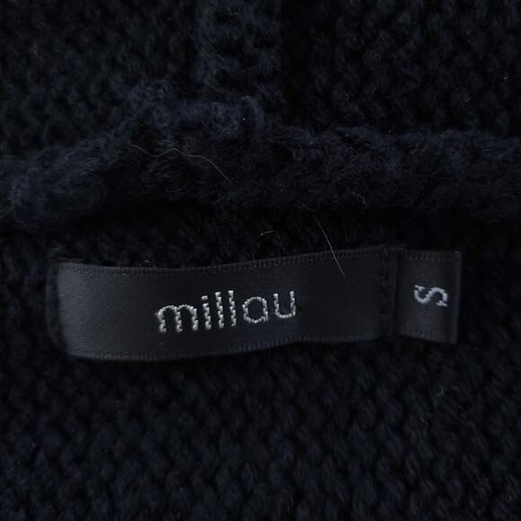 Millou Cardigan Sweater Small Black Open Waterfall, Zipper Detail, Career Casual - Picture 7 of 8
